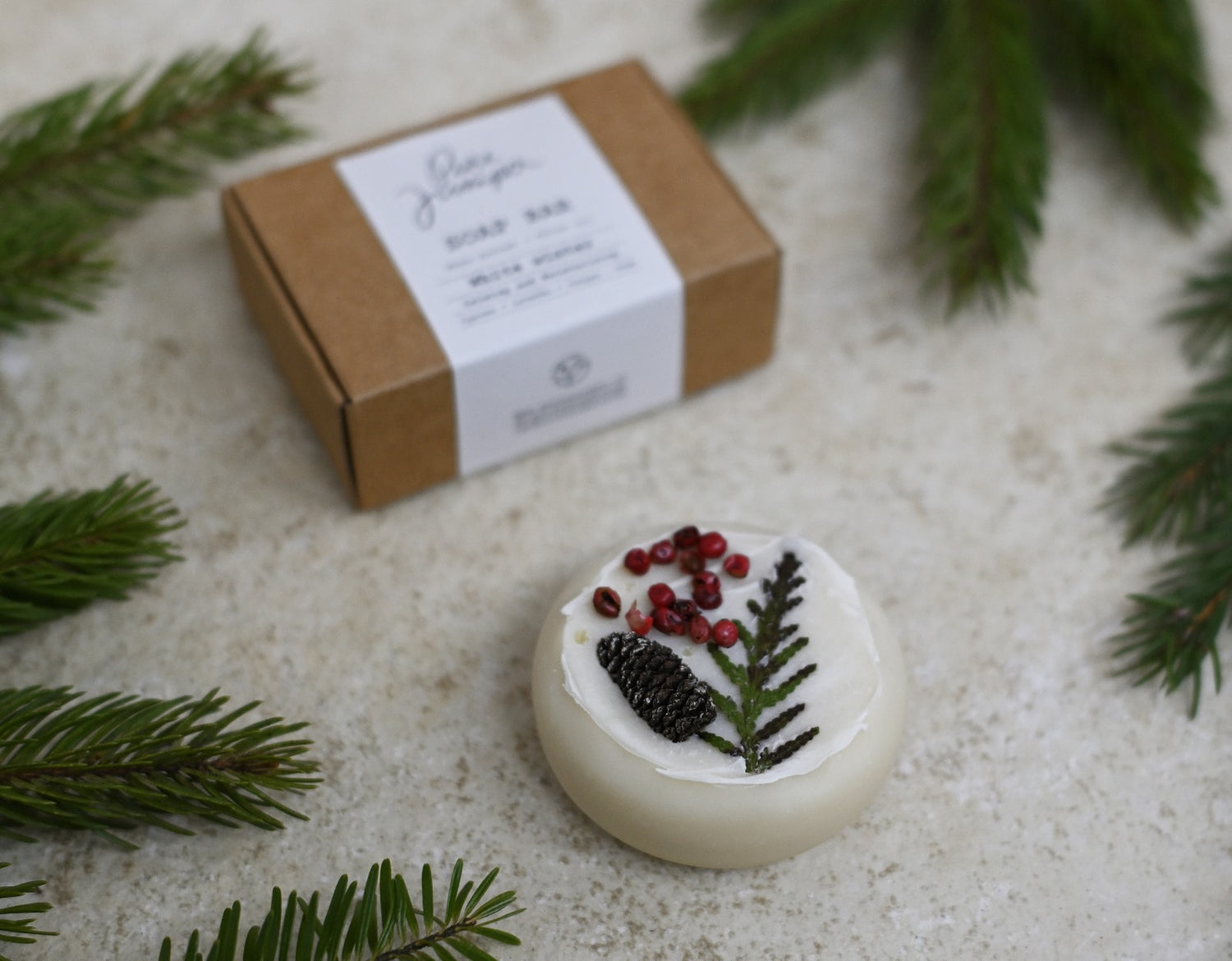 Sapun natural hidratant Pure Juniper - White Winter - curata delicat pielea chiar si cea sensiblila, hidrateaza