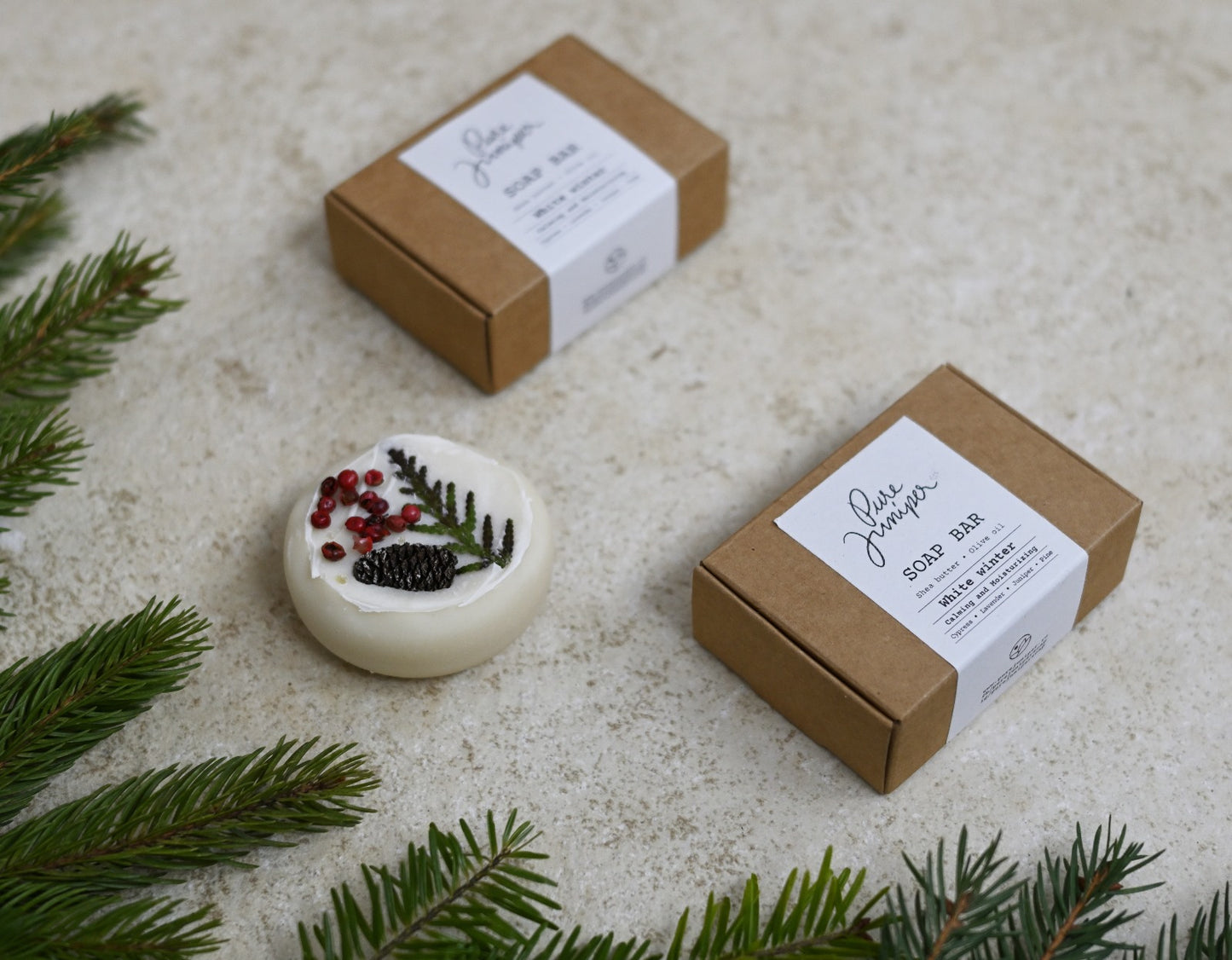 Sapun natural hidratant Pure Juniper - White Winter - curata delicat pielea chiar si cea sensiblila